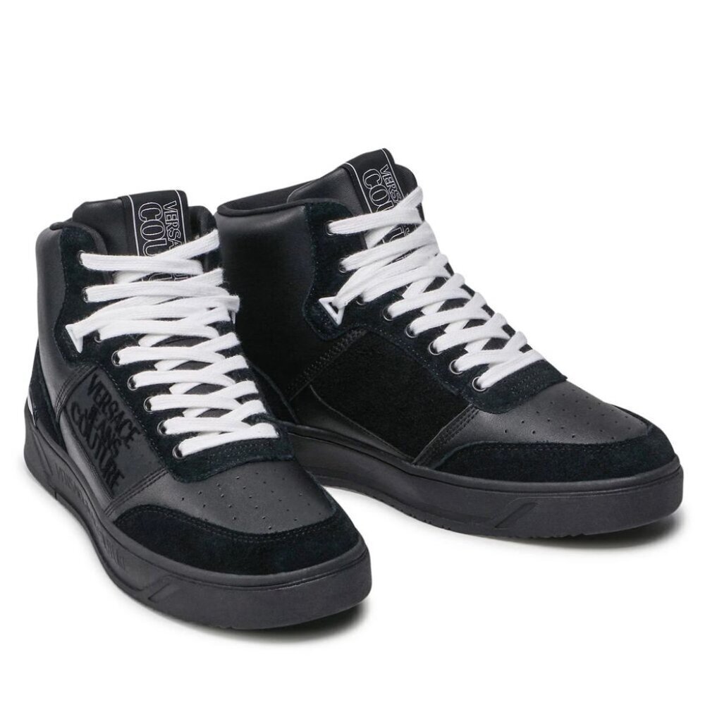Versace Jeans Versace Jeans Black Leather Di Calfskin Sneaker/EU44/US11/Black